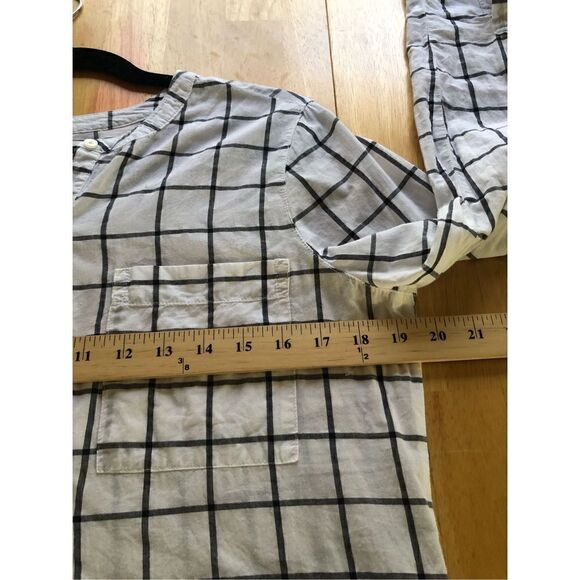 Old Navy White Plaid Half Botton Tunic Size M - Picture 6 of 12